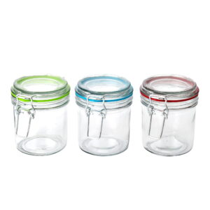 Mainstays 9.4-Ounce Clear Glass Jar with Locking Lid and Silicone Gasket for Kitchen Storage