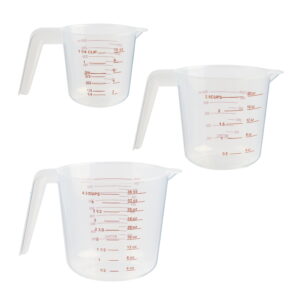 Mainstays Clear 3-Piece Plastic Measuring Cups Set with Pouring Spouts